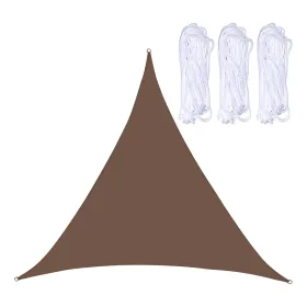 Toldo Vela Triangular RM 160gr 2x2 Café/Blanco Materiales de Construccion