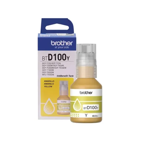 Tinta de color amarillo Brother BTD100Y Tinta inyección impresora