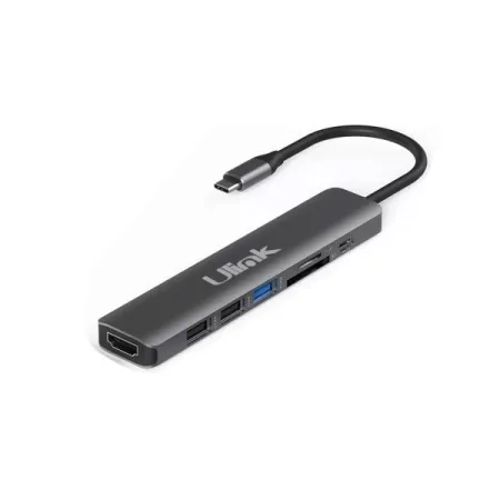 Adaptador USB tipo C 7 en 1 USB 3.0, Hdmi, SD, Microsd, USB 2.0 Cables tecnologicos