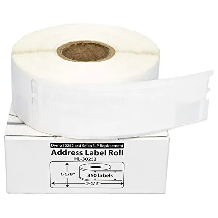 Rollo de Etiquetas Compatible BETCKEY para DYMO 30252 – 28 x 89 mm – 350 Etiquetas Etiquetas de Impresora