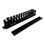 Organizador de Cables Horizontal 2U Plástico 19 Pulgadas para Rack Ordenadores