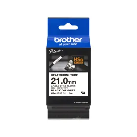 Cinta Termocontraíble Original Brother HSe-251E Negro sobre Blanco 21 mm Cintas Rotuladoras