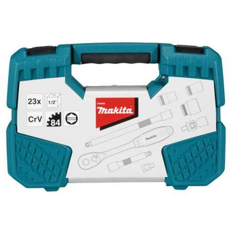 Juego Dados SQ 1/2" 23pzs. Ratchet y socket B-65589 Makita