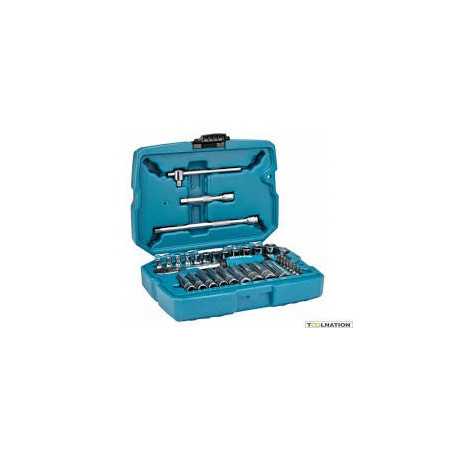 Juego Dados SQ 1/4" 34pzs. Ratchet & socket B-65567 Makita