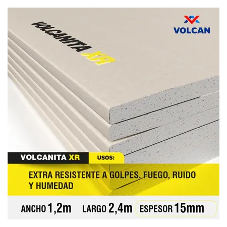 Plancha de Volcanita Extra Resistente XR ST 15 mm x 1,20 x 2,40 m volcan