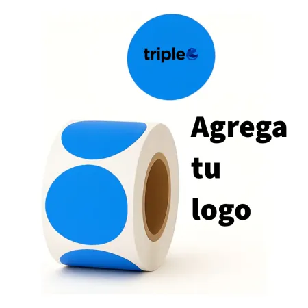 Etiqueta Adhesiva Personalizada con Logo - Rollo 200 Unidades Etiquetas adhesivas térmicas