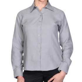 Blusa Oxford Manga larga Gris