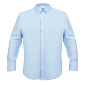 CAMISA OXFORD MANGA LARGA CELESTE