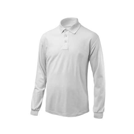 POLERA PIQUE HOMBRE MANGA LARGA BLANCO 230