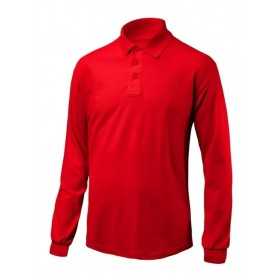 POLERA PIQUE HOMBRE MANGA LARGA ROJO 230