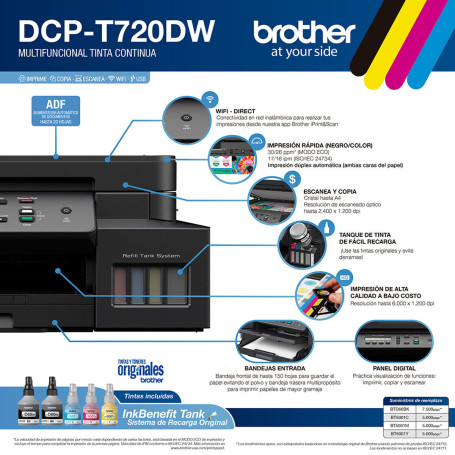 ▷ Impresora Multifuncional brother DCP-T720DW