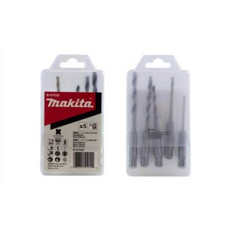 SET BROCAS SDS-PLUS PARA MADERA Y METAL 5 PZS MAKITA B-57532