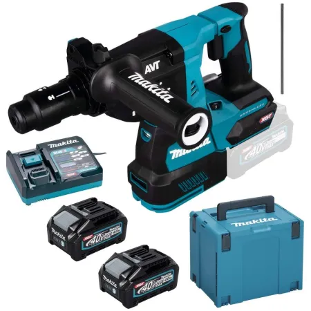 Martillo Combinado SDS+ 40 V max. 4 Ah, 2 baterias y Cargador en MAKPAC Makita HR004GM201 Herramientas