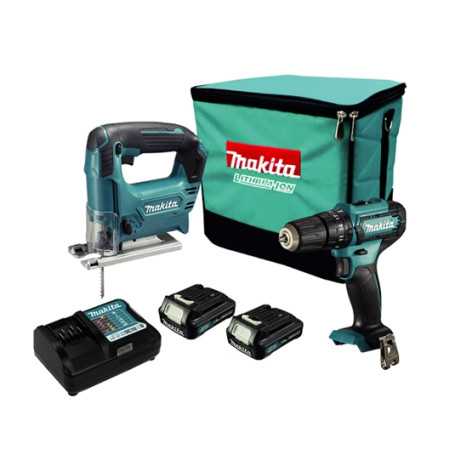 Combo Makita Clx230:Taladro Percutor Hp333 12v + Caladora jv101d