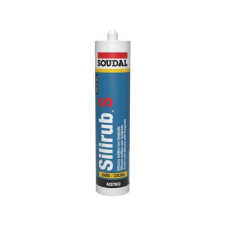 Silicona Acetica con fungicida Blanca soudal 300 Ml