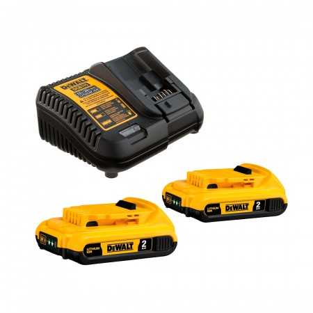 Kit Dewalt DCB203C2-B2 - Cargador DCB115 y 2 Baterías de 2Ah 20V