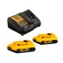 Kit Dewalt DCB203C2-B2 - Cargador DCB115 y 2 Baterías de 2Ah 20V