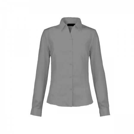 Blusa Oxford Manga Larga Gris Talla M
