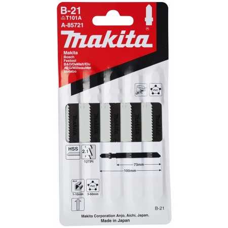 Set de 5 Hojas para Caladora Makita B-21 12T x 75mm – Plástico y Aluminio