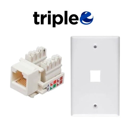 Modulo rj45 categoria 6 + Faceplate 1 puesto Modulo RJ-45