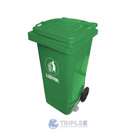 BASURERO 120LTS LUSTER VERDE OSCURO CON PEDAL Ferreteria