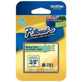 Cinta para rotuladora brother M721 9 mm negro sobre verde comprar en Chile