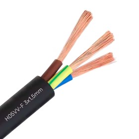 Cordon electrico negro 3x1.5 mm H05VV-F Electricidad