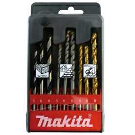 SET BROCAS 9 UNID. METAL HSS-TiN, MADERA Y CONCRETO 5, 6 y 8 MM.