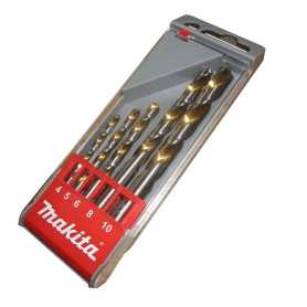 SET DE 5 PC BROCAS PUNTA DE TITANIO 4,5,6,8,10 ACERO