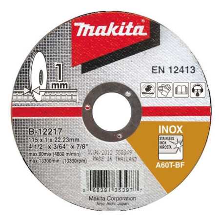 Disco Abrasivo Corte Acero Inox. 5"C.D. ( 125X 1,0 X 22,23 )