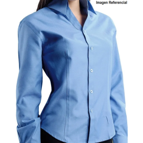 Blusa Oxford Manga Larga Celeste Mujer Uniforme Corporativo Ropa de trabajo