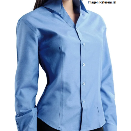Blusa Oxford Manga Larga Celeste Mujer Uniforme Corporativo Ropa de trabajo