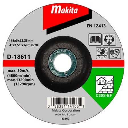 Disco Corte Piedra 4-1/2" (115 X 3 X 22,23 Mm.) Recto / C30S-Bf