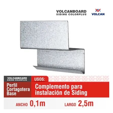Perfil Corta Gota Inicio Siding ZC 0,5 mm Largo 2,5 m Siding Fibrocemento