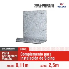 Perfil Corta Gota Ventana Siding ZC 0,5 mm Largo 2,5 m Siding Fibrocemento