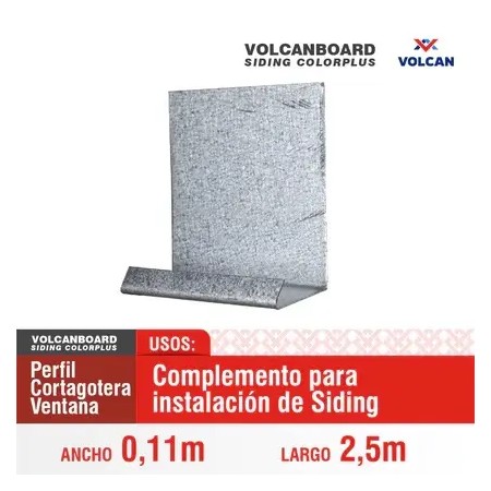 Perfil Corta Gota Ventana Siding ZC 0,5 mm Largo 2,5 m Siding Fibrocemento