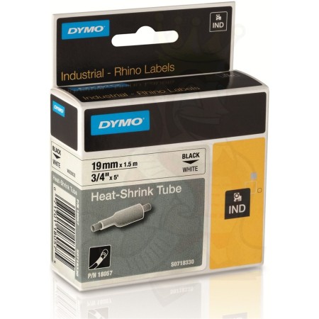 Cinta Termocontraíble DYMO Rhino 18057 19 mm (3/4”) Negro sobre Blanco Cintas Rotuladoras