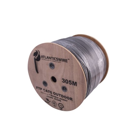 Cable FTP CAT6 305 Metros 23AWG CCA PVC Negro Atlanticsware Cable utp
