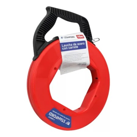 Laucha Pasacables de Acero con Carrete 15 Metros Stanford F-SM8015 Electricidad