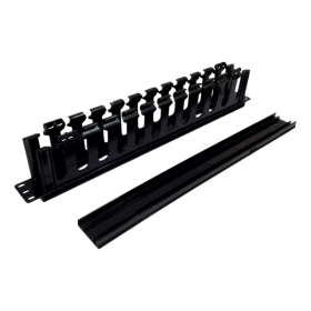 Organizador de Cables Horizontal 1U Plástico 19 Pulgadas para Rack Telecomunicaciones