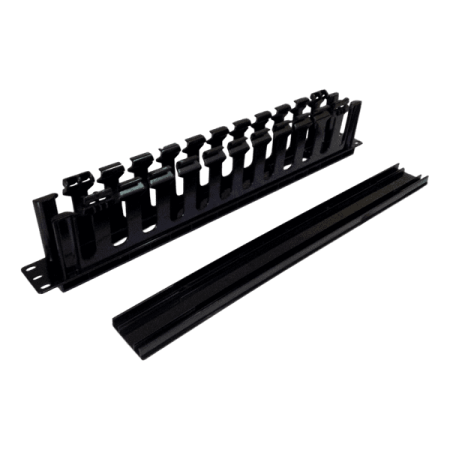 Organizador de Cables Horizontal 1U Plástico 19 Pulgadas para Rack Telecomunicaciones