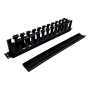 Organizador de Cables Horizontal 1U Plástico 19 Pulgadas para Rack Telecomunicaciones
