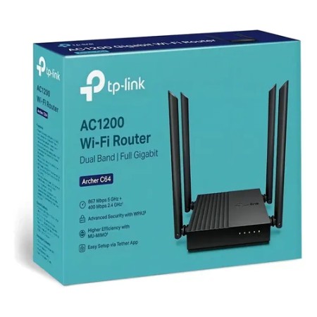 Router Inalámbrico TP-Link Archer C64 AC1200 WiFi Dual Band
