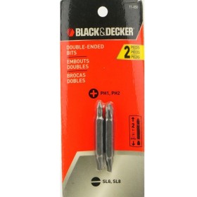Juego de 2 Puntas Dobles Black+Decker 71-450 PH2/SL6 de 65 mm Herramienta inalambrica sin bateria