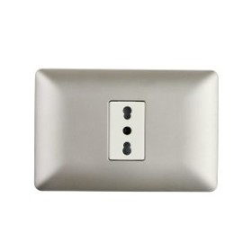 Enchufe Simple Bipaso 10A/16A 250V STANFORD Champagne Enchufes electricos