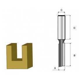 Fresa 1/4" X 3/4" Recta 2 Filo Toma 1/2"