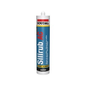 Silicona Universal Acética Aluminio 300 ml Soudal Sellos y adhesivos