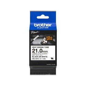 Cinta Termocontraíble Original Brother HSe-251E Negro sobre Blanco 21 mm Cintas Rotuladoras