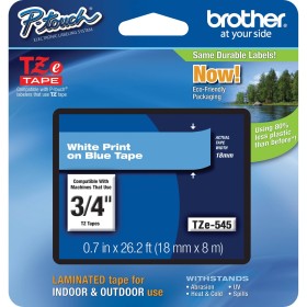 Cinta Rotuladora Brother TZe-545 Blanco sobre Azul 18 mm Cintas Rotuladoras