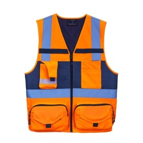 Chaleco Geólogo Cooper Naranjo de Alta Visibilidad Ropa de trabajo
